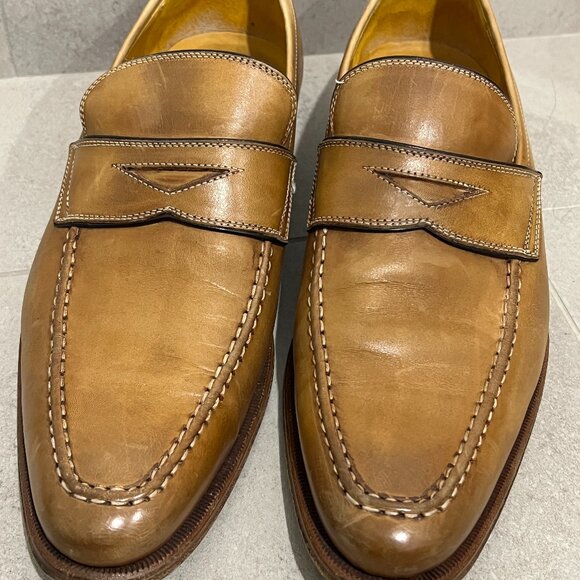 Canali Other - CANALI Light Brown Thick Stitch Penny Loafer Dress Shoes sz 42 US 9